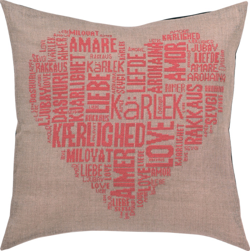 Набор для вышивания подушки Любовь  розовый Permin 83-6136 смотреть фото