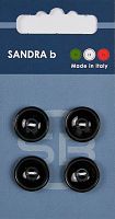 Пуговицы Sandra 4 шт на блистере черный CARD165