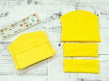 Желтый комплект одежды для игрушек шапка/гетры СОВУШКА 28875/желт