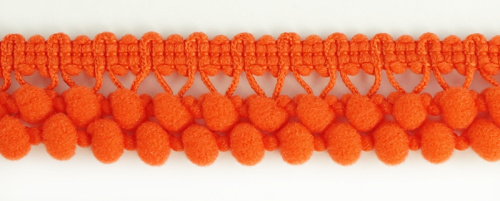Фото тесьма с помпонами двурядная ярко-оранжевая cmm sew & craft 6000/2/35 на сайте ArtPins.ru