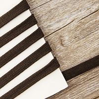 Шнур PEGA плоский, хлопковый, цвет коричневый, 12 мм