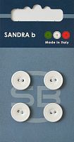Пуговицы Sandra 4 шт на блистере белый CARD017