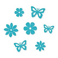 Набор декоративных элементов Бабочки и цветы  14 шт - 3447157