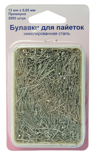 Фото булавки-гвоздики для пайеток  короткие в контейнере на сайте ArtPins.ru