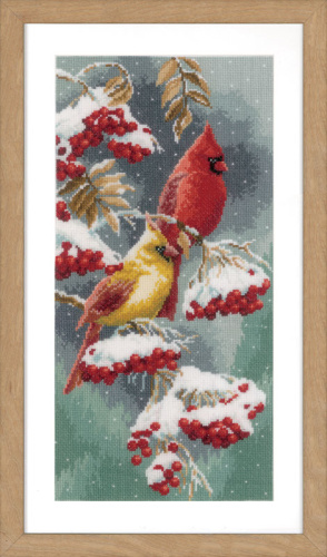 Набор для вышивания Алые и снежные кардиналы смотреть фото