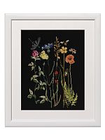 Набор для вышивания "Полевые цветы", канва Aida (черная) 16 ct