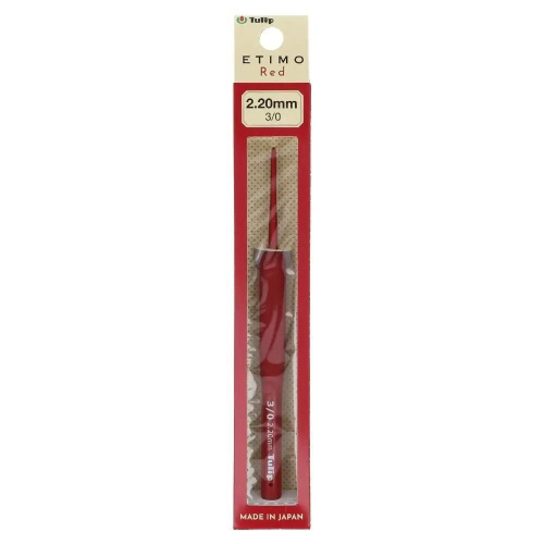 Крючок для вязания с ручкой ETIMO Red 2.2 мм алюминий пластик красный Tulip TED-030e