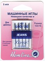 Иглы для бытовых швейных машин для джинсовых и плотнотканых материалов  №100