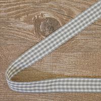 Лента с рисунком на картонной катушке "Клетка", цвет серый