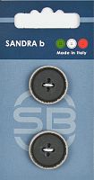 Пуговицы Sandra 2 шт на блистере черный CARD190