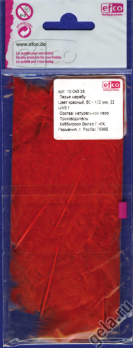 Перья марабу цвет красный 80 - 100 мм 2 г Efco 1004328 фото