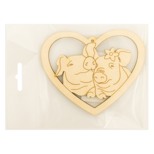 Деревянная фигурка Свинки в сердце № 2 908451 фото