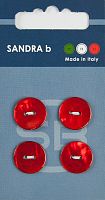 Пуговицы Sandra 4 шт на блистере красный CARD053