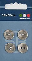 Пуговицы Sandra 4 шт на блистере серебряный CARD195