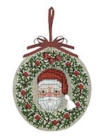 Набор для вышивания елочной игрушки Santa Claus Bauble  Дед Мороз  le boheur des dames 2678