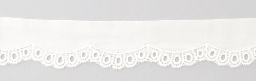 Фото шитье-вышивка на батисте iemesa 20 мм длина 13.8 м 100% хлопок белый - 32084/01 на сайте ArtPins.ru