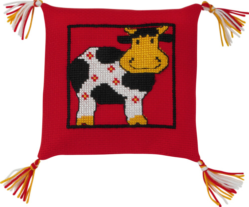 Набор для вышивания подушки Корова - 83-4196 смотреть фото