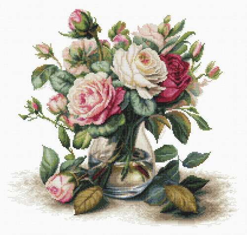 Набор для вышивания Ваза с розами  Luca-S B7026 смотреть фото