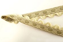 Тесьма декоративная 20 мм вьюнок с лентой серо-бежевая