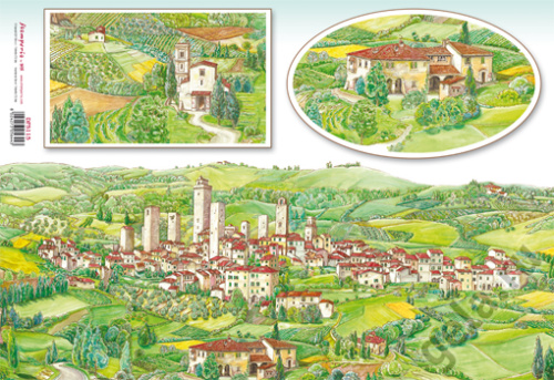 Бумага рисовая Тосканская деревня фото