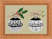 Набор для вышивания Два рождественских шара 12*12 см Acufactum Ute Menze 24098-03