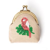 Набор для вышивания кошелька Розовый попугай XIU Crafts 2860405