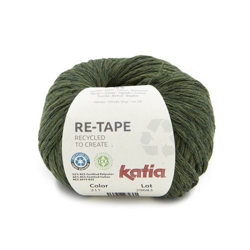 Пряжа Katia Re-Tape 52% полиэстер 48% хлопок 50 г 100 м 1182.211 фото