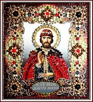 Святой Дмитрий набор для вышивания хрустальными бусинами 77-и-33