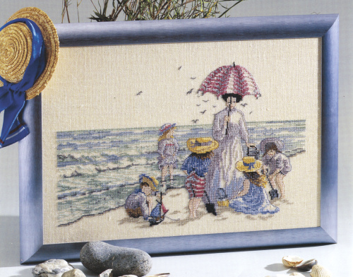 Набор для вышивания: Семья на пляже  OEHLENSCHLAGER 65102 смотреть фото