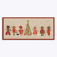 Набор для вышивания Frieze Christmas Cats  Рождественские коты 33 х 11 см le boheur des dames 2675