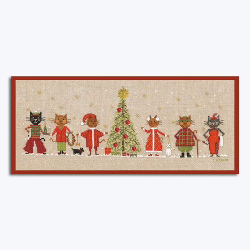 Набор для вышивания Frieze Christmas Cats  Рождественские коты 33 х 11 см le boheur des dames 2675 смотреть фото
