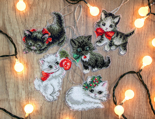 Набор для вышивания Рождественские котята  Luca-S Leti987 смотреть фото