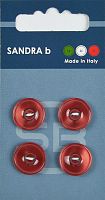 Пуговицы Sandra 4 шт на блистере бордовый CARD061
