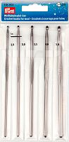 Набор крючков для вязания в наборе крючки-2.5 мм 3 мм 3.5 мм 4 мм 5 мм алюминий Prym 195991