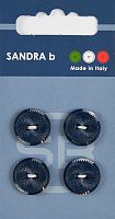 Пуговицы Sandra 4 шт на блистере темно-синий CARD108