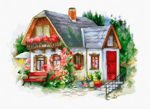 Набор для вышивания Красивый загородный домик Luca-S BU4005 смотреть фото