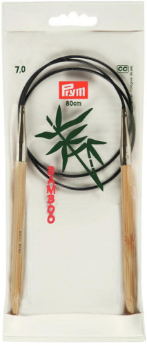 Спицы круговые Bamboo с гибкой фиолетовой леской 7 мм 80 см Prym 221511