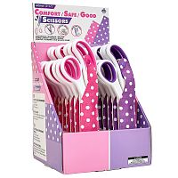 Ножницы портновские в чехле, 24,5 см, цвет розовый/фиолетовый, набор 14 шт в картонном дисплее