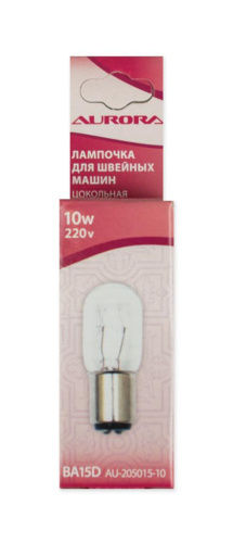 Фото лампочка для швейной машины цокольная 10 вт aurora au-205015-10 на сайте ArtPins.ru