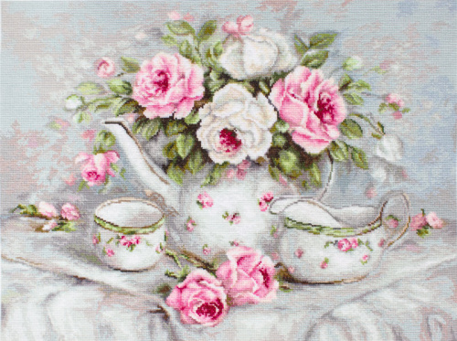 Набор для вышивания Чайный сервиз и розы смотреть фото