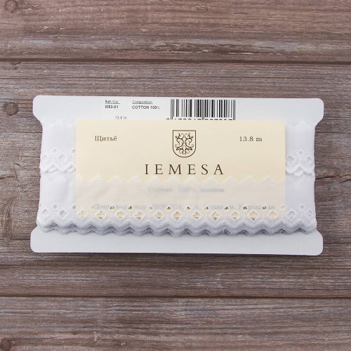 Фото вышитое шитье на батисте iemesa 70 мм длина 14 м цвет белый iemesa i053/01 на сайте ArtPins.ru фото 2