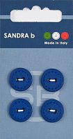 Пуговицы Sandra 4 шт на блистере королевский синий CARD118
