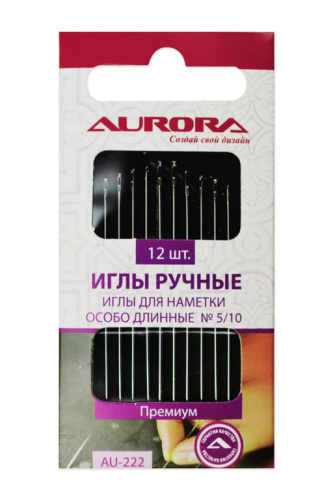 Фото иглы ручные для наметки особо длинные № 5/10 aurora au-222 на сайте ArtPins.ru