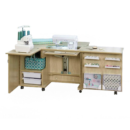 Фото стол раскладной для швейной машины с раскройным местом eclipse дуб hemline tlm.e-o001 на сайте ArtPins.ru