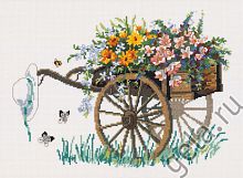 Набор для вышивания Повозка с цветами Permin 70-3121