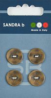 Пуговицы Sandra 4 шт на блистере медный CARD216