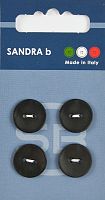 Пуговицы Sandra 4 шт на блистере черный CARD148