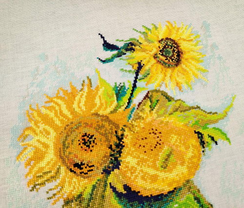 Набор для вышивания Подсолнухи по мотивам картины Ван Гога Марья Искусница 06.002.80 смотреть фото фото 5