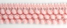Тесьма с помпонами трехрядная бледно-розовая CMM sew & craft 6000/3/47