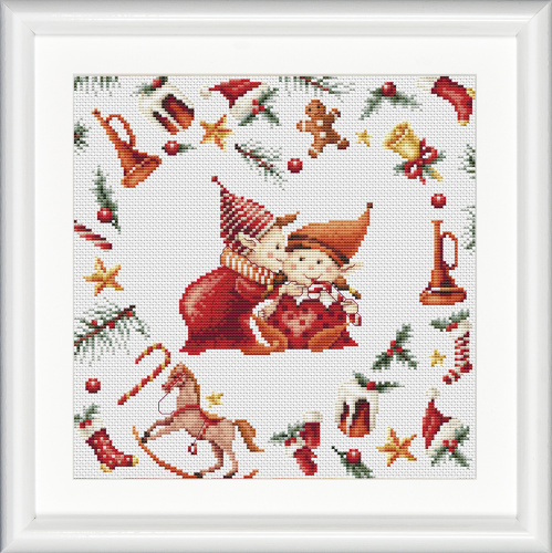 Набор для вышивания Рождественские гномы 3 канва лён 28 ct Dutch Stitch Brothers DSB019L смотреть фото